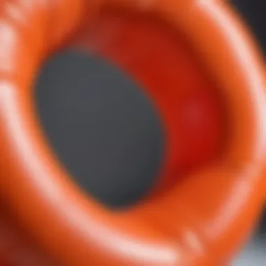 Close-up of an inflatable ring's design features