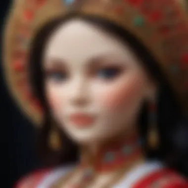 A close-up view of the intricate features of НРФБ dolls