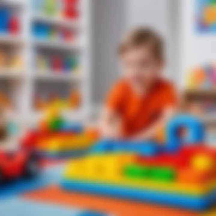 Colorful and educational toys displayed in a child's playroom