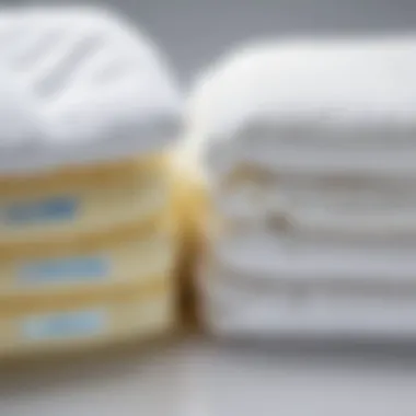 Visual comparison of different diaper materials and their absorbency levels