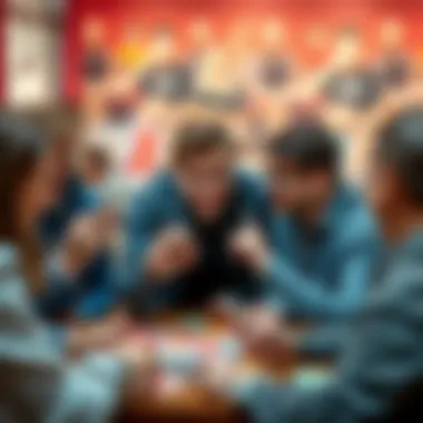 Exciting Uno Gameplay Group of players engaged in an intense Uno game