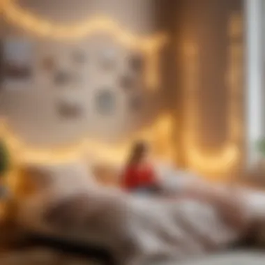 USB fairy lights decorated around a child's room