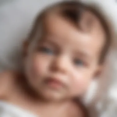 Gentle Application of Baby Powder Gentle application of baby powder on a newborn's skin