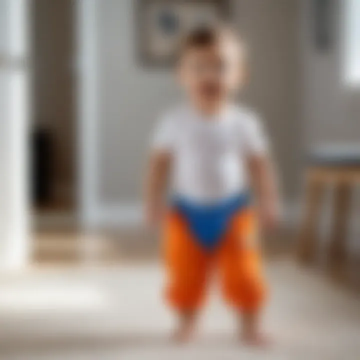 Child wearing training pants during playtime