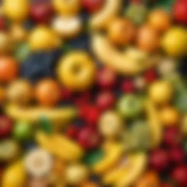 Variety of Fruits for Infant Feeding A variety of fruits alongside bananas for infant feeding.