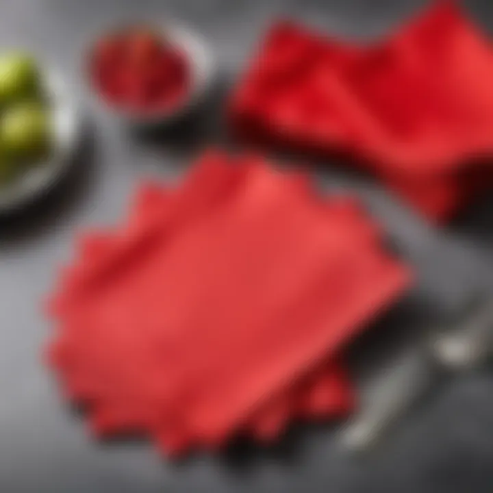 A selection of red napkin options available for parents