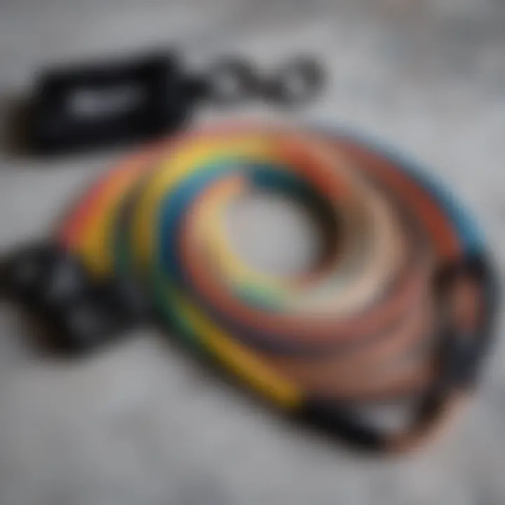 Variety of resistance bands including a brown one for training