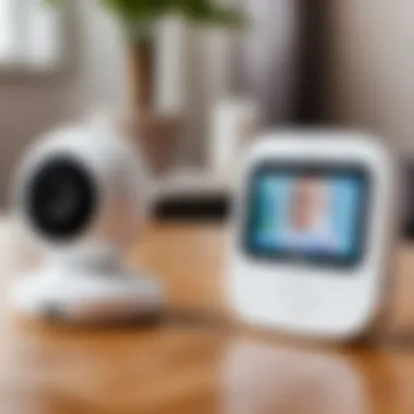 High-tech baby monitor with clear display Modern baby monitor with screen displaying live feed