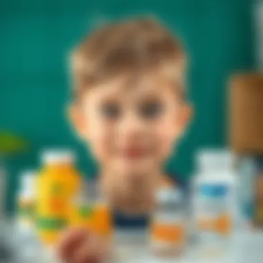 Illustration of different forms of vitamin D3 supplements