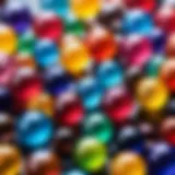 Colorful water beads showcasing their unique properties