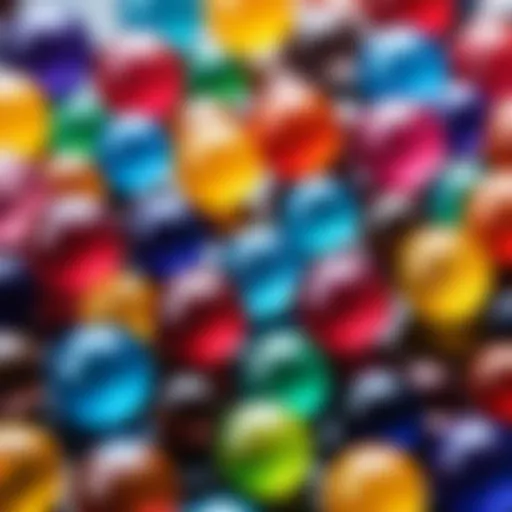 Colorful water beads showcasing their unique properties