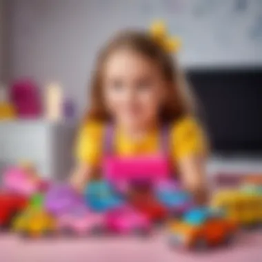 Colorful assortment of toys for six-year-old girls