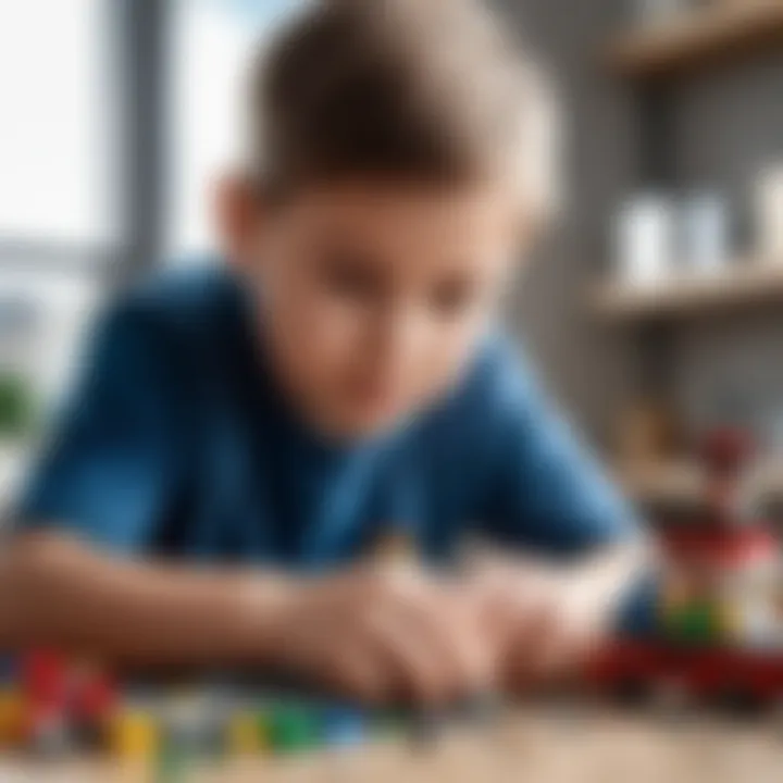 Child engaged in building with Lego