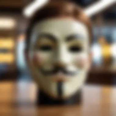 Online shopping for an anonymous mask on a website