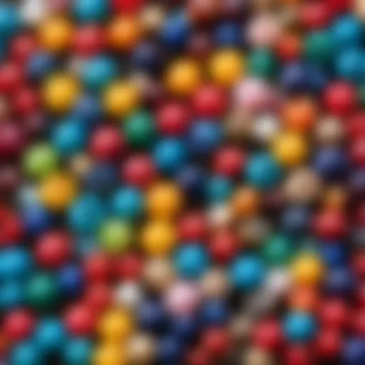 Colorful beads for bag weaving