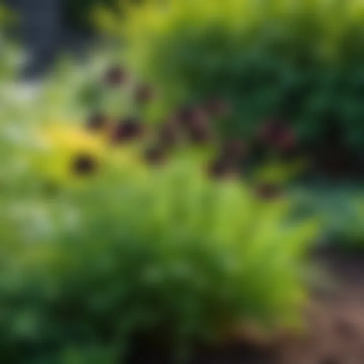 A vibrant garden showcasing healthy black cumin plants