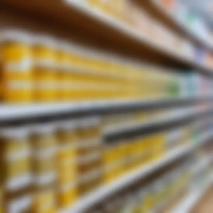 A pharmacy shelf stocked with herbal teas