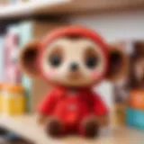 Charming Cheburashka plush toy displayed on a shelf