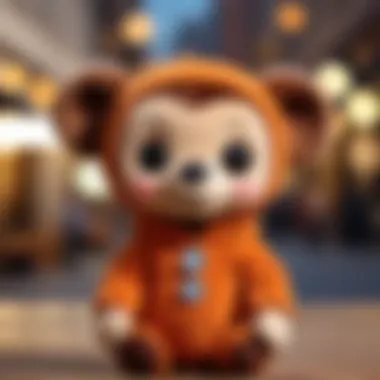 A variety of Cheburashka plush toys in different styles