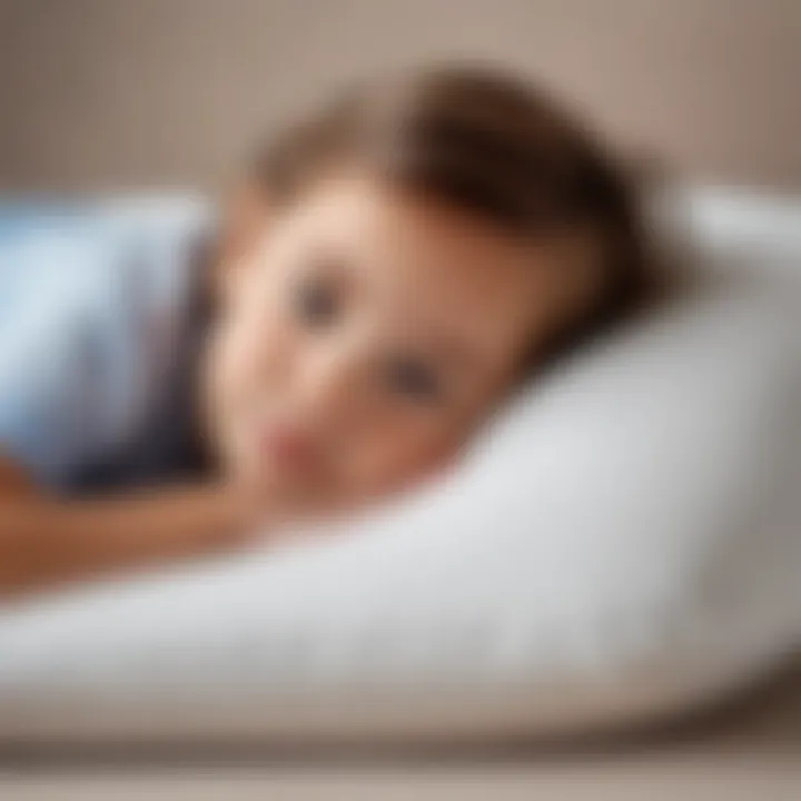 A child happily resting on a soft, ergonomic pillow