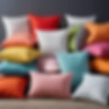 An assortment of children's pillows displayed online on a shopping website