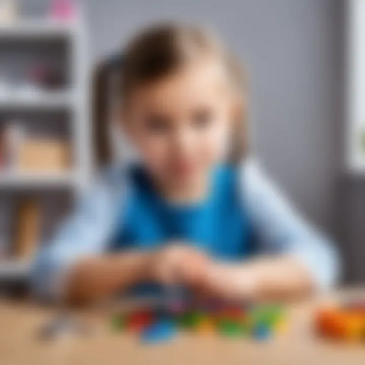 A child using clips for a craft project