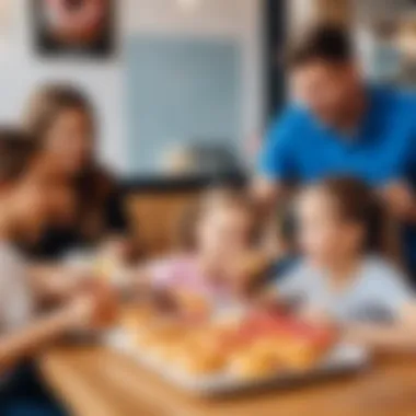 Families enjoying freshly made donuts at a popular café in Voronezh.