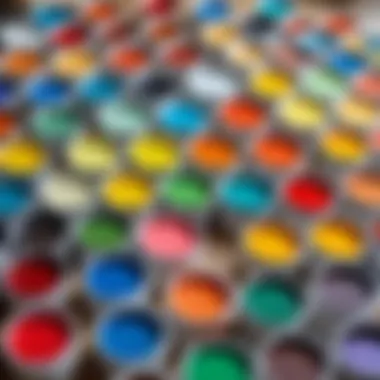 A close-up view of selecting gouache paints from an online store