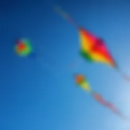 Colorful kites soaring in a clear blue sky