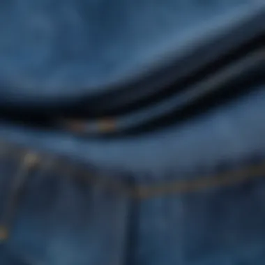 High-Quality Denim for Maternity Close-up of denim fabric perfect for expectant mothers