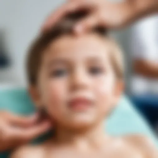 Illustration depicting a child receiving medical care