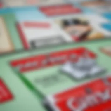 A close-up of different Monopoly game boxes stacked together