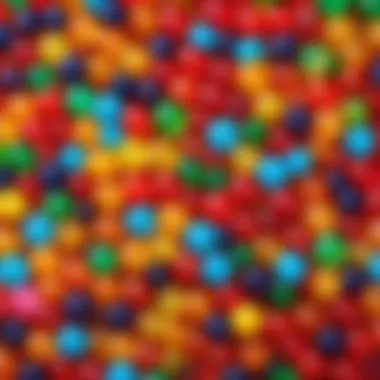 A variety of colorful orbeez showcasing their vibrant hues Colorful orbeez in a container
