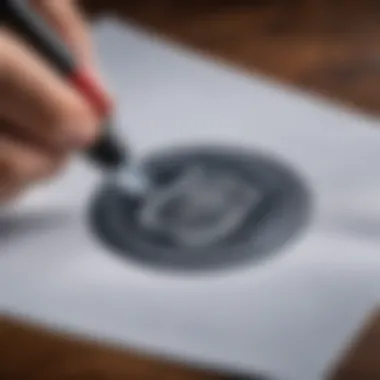 A close-up of a quality seal being pressed onto paper.