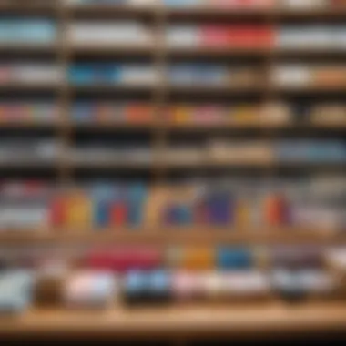 Stamp Products in Retail Store A storefront showcasing various stamp products and stationery.