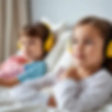 Children listening to soothing music before bedtime