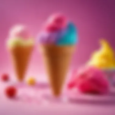 Colorful Winx ice cream with beads