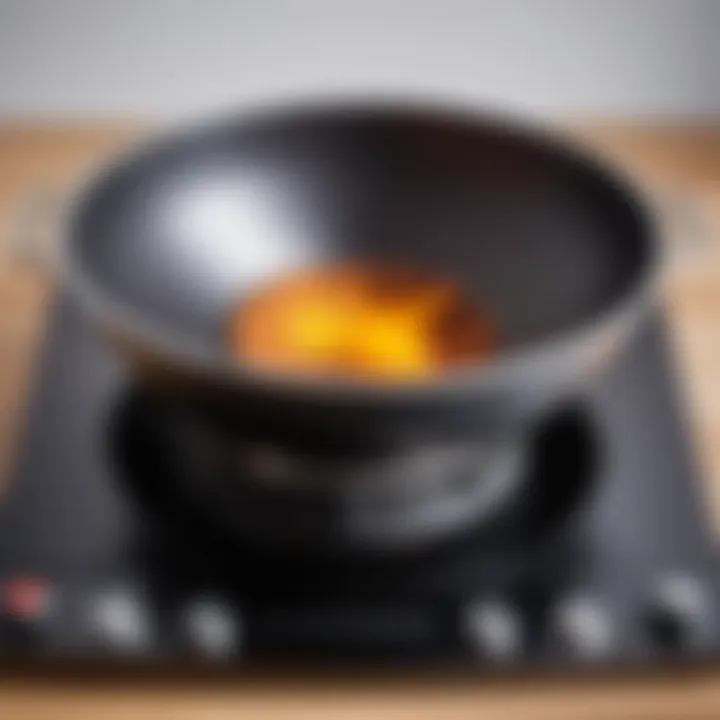 Detailed view of the technical specifications of a Wok burner