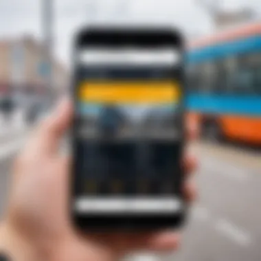 Public transport app on smartphone