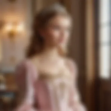 Embodying the Spirit of a Princess A serene scene depicting a young girl dressed as a princess, embodying confidence and joy