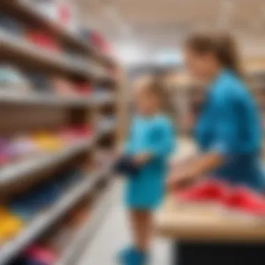 Parents selecting Zenden children’s shoes in a store